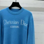 Dior Women Christian Dior Couture Sweater Blue Wool Blend