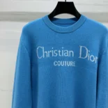 Dior Women Christian Dior Couture Sweater Blue Wool Blend