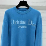 Dior Women Christian Dior Couture Sweater Blue Wool Blend