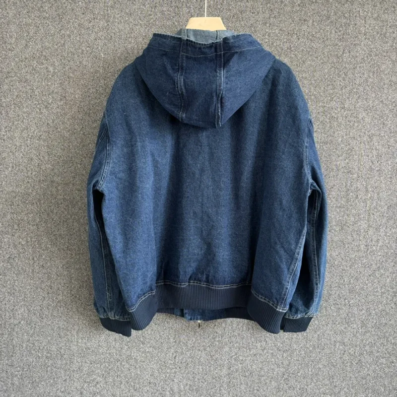 Christian Dior Tag Hooded Jacket Blue Cotton Denim