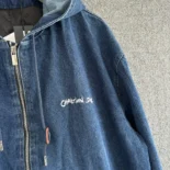 Christian Dior Tag Hooded Jacket Blue Cotton Denim