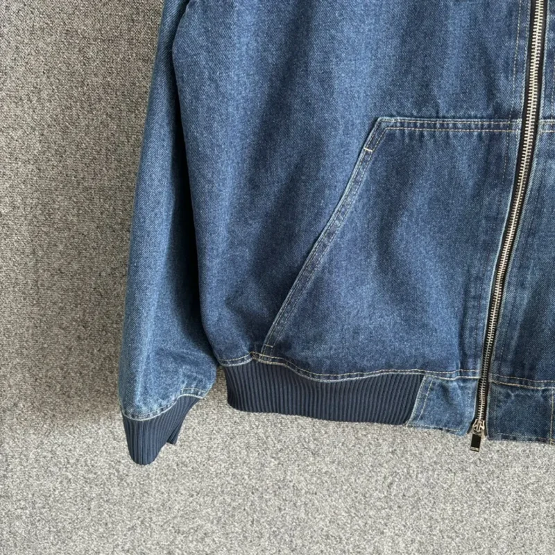 Christian Dior Tag Hooded Jacket Blue Cotton Denim