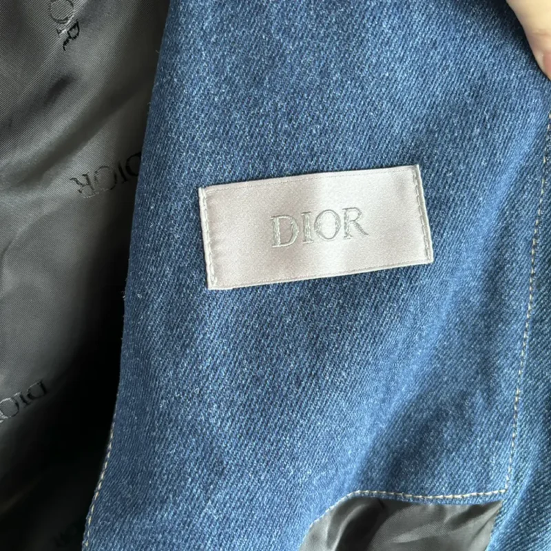 Christian Dior Tag Hooded Jacket Blue Cotton Denim