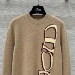 Dior Men DIOR AND LEWIS HAMILTON Sweater Brown Virgin Wool and Cashmere Intarsia