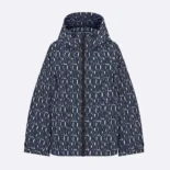Dior Women Waterproof Hooded Jacket White Technical Taffeta Jacquard