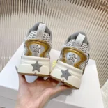 Dior Vibe Sneaker White Mesh Printed with Dior Oblique Motif and Gold- and Silver-Tone