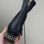 Dior Women Belle-D Heeled Ankle Boot Black Calfskin