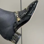 Dior Women Belle-D Heeled Ankle Boot Black Calfskin