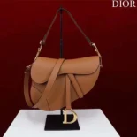 Dior Women CD Saddle Bag Strap Golden Saddle Grained Calfskin