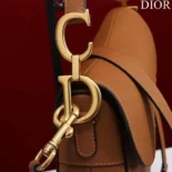 Dior Women CD Saddle Bag Strap Golden Saddle Grained Calfskin