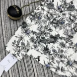 Caro Jacket White Cotton Denim with Blue Dior Chardons Motif