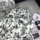 Caro Jacket White Cotton Denim with Blue Dior Chardons Motif
