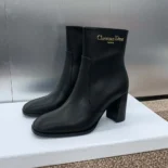 Dior Women D-Town Heeled Ankle Boot Black Calfskin