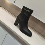 Dior Women D-Town Heeled Ankle Boot Black Calfskin