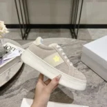 Dior Women Dior Star Platform Sneaker Light Beige Suede Calfskin