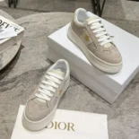 Dior Women Dior Star Platform Sneaker Light Beige Suede Calfskin