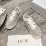 Dior Women Dior Star Platform Sneaker Light Beige Suede Calfskin