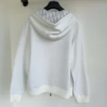 Dior Men Hooded Track Jacket White Cotton Knit and Cashmere