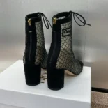 Dior Women Naughtily-D Heeled Ankle Boot Transparent Mesh Embroidered