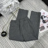 Dior Women Pants Gray Virgin Wool Tweed