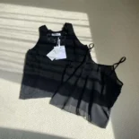 Dior Women Twinset Black Mohair and Wool Blend Lace