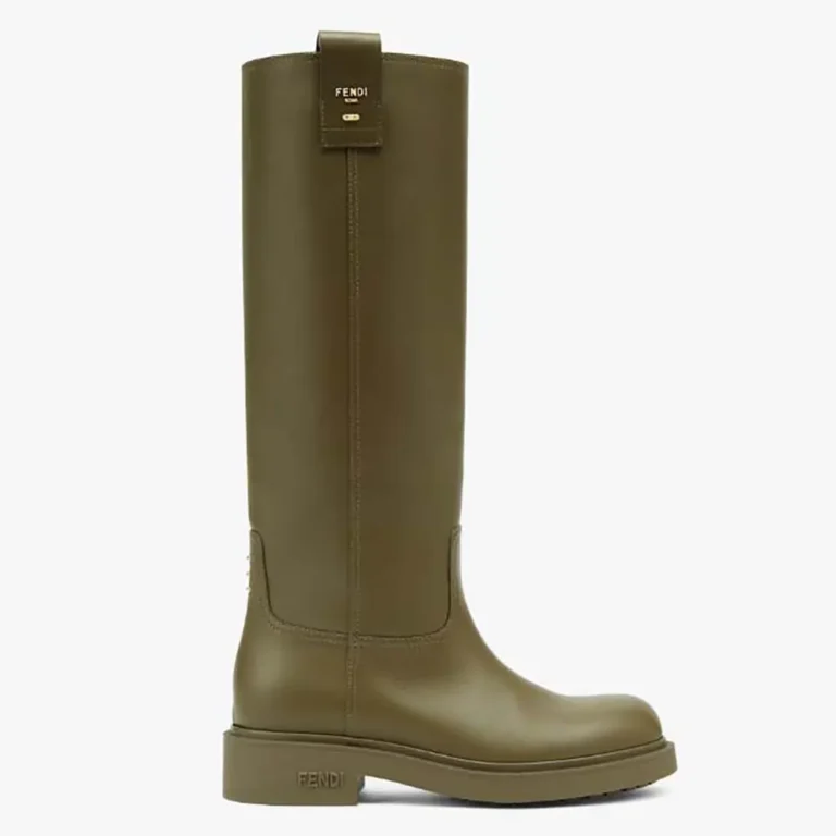 Fendi Women Fendi Filo Green Leather Boots 8W8574NA7F08YF