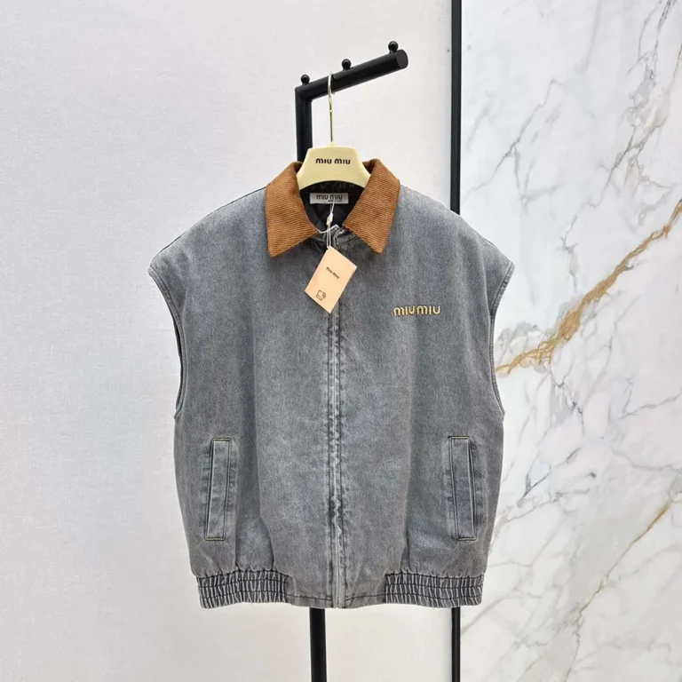 Miu Miu Women Chambray Blouson Vest GWB240