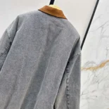 Miu Miu Women Chambray Jacket with Velvet Collar GWB239