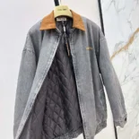 Miu Miu Women Chambray Jacket with Velvet Collar GWB239