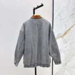 Miu Miu Women Chambray Jacket with Velvet Collar GWB239