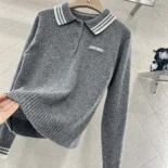 Miu Miu Women Wool and Cashmere Polo Sweater MMLA26