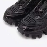Prada Unisex Cloudbust Thunder Sequin Lug-Sole Sneakers-Black