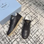 Prada Unisex Downtown Nappa Leather Sneakers-Black 1E792M