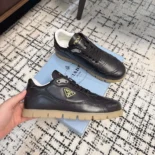 Prada Unisex Downtown Nappa Leather Sneakers-Black 1E792M