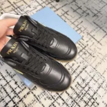 Prada Unisex Downtown Nappa Leather Sneakers-Black 1E792M