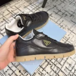 Prada Unisex Downtown Nappa Leather Sneakers-Black 1E792M