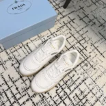 Prada Unisex Downtown Nappa Leather Sneakers-White 1E792M