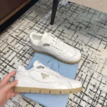 Prada Unisex Downtown Nappa Leather Sneakers-White 1E792M