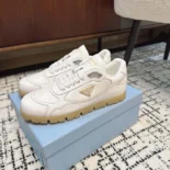 Prada Unisex Downtown Nappa Leather Sneakers-White 1E792M