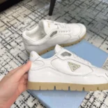 Prada Unisex Downtown Nappa Leather Sneakers-White 1E792M