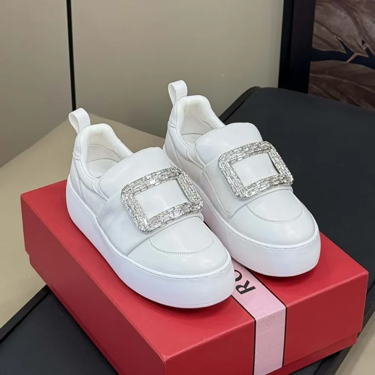 Roger Vivier Women Viv’ Up Sneakers in Leather-White