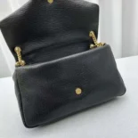 Saint Laurent YSL Women Calypso Large in Plunged Lambskin-Black 777399AACYT1000