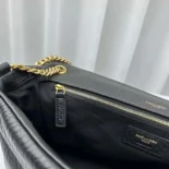 Saint Laurent YSL Women Calypso Large in Plunged Lambskin-Black 777399AACYT1000