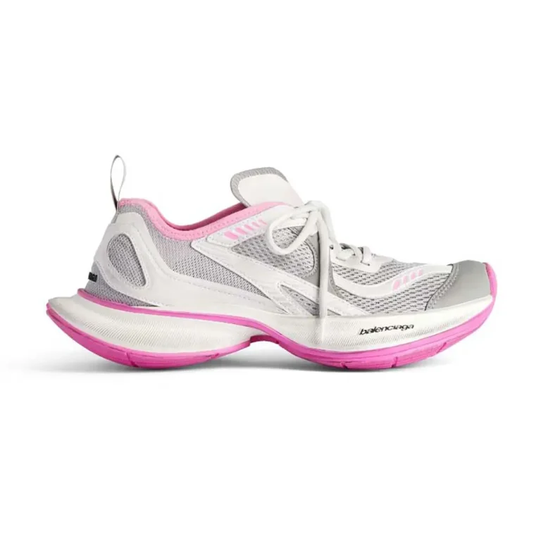 Balenciaga Unisex Circuit Sneaker in Grey White and Pink Polyester