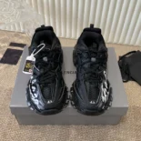 Balenciaga Unisex Track Signature Sneaker in Black and White