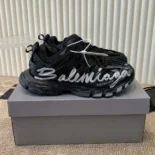 Balenciaga Unisex Track Signature Sneaker in Black and White