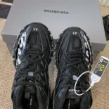 Balenciaga Unisex Track Signature Sneaker in Black and White