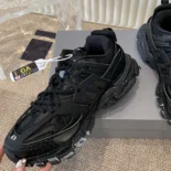 Balenciaga Unisex Track Signature Sneaker in Black and White