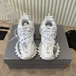 Balenciaga Unisex Track Signature Sneaker in White and Black
