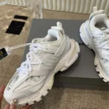 Balenciaga Unisex Track Signature Sneaker in White and Black
